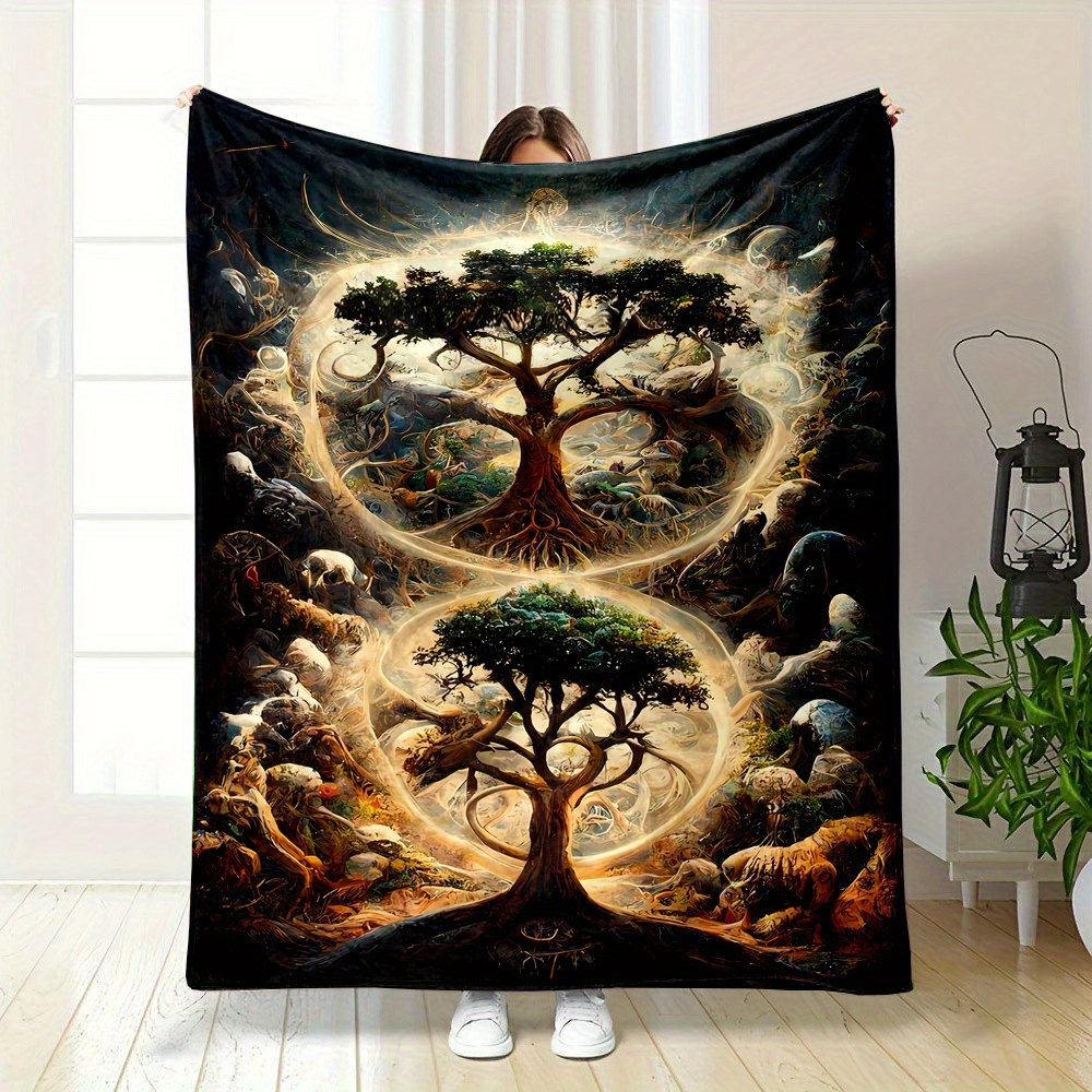 Luxury Lifestyle Travel - Manta Decorativa Luxuosa Boho Fantasia Árvore