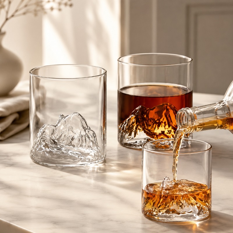 Crystal Wine Glass - Copo de Uísque Guanshan Glacier Mountain: